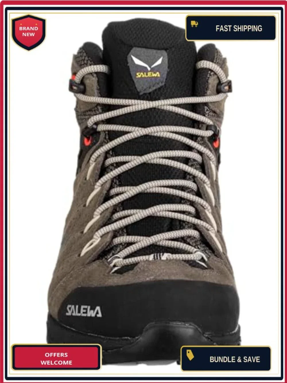 Women's Mid-Cut Hiking Boots Waterproof Suede Leather Trekking Shoes